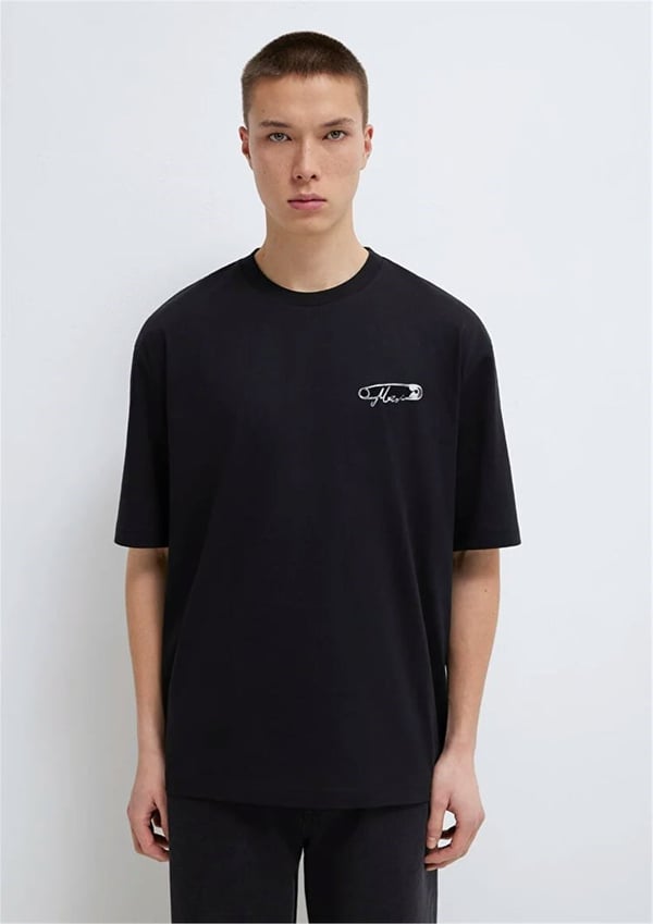 Mavi MAVİ BASKILI TİŞÖRT Siyah Siyah Erkek T-Shirt