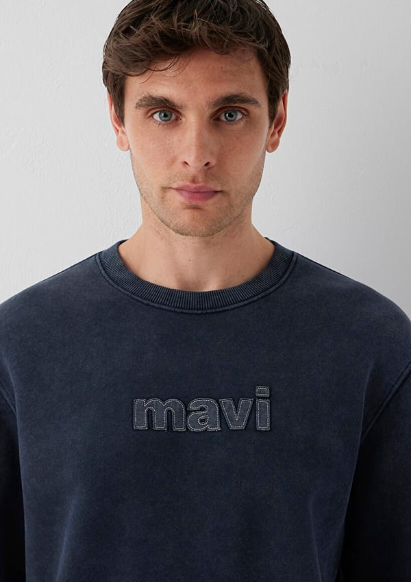 Mavi MAVİ BİSİKLET YAKA SWEATSHIRT Dark Navy Lacivert Erkek Sweatshirt