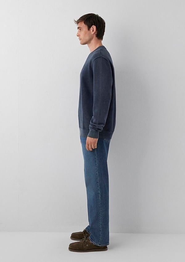 Mavi MAVİ BİSİKLET YAKA SWEATSHIRT Dark Navy Lacivert Erkek Sweatshirt