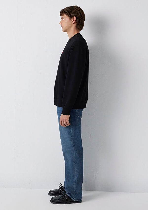 Mavi MAVİ BİSİKLET YAKA SWEATSHIRT Siyah Siyah Erkek Sweatshirt