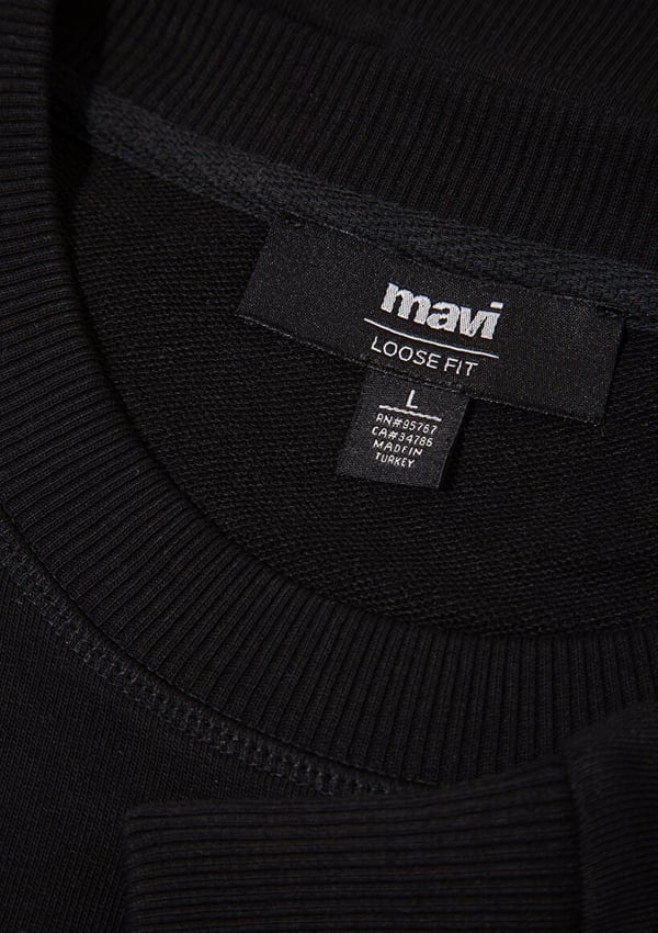 Mavi MAVİ BİSİKLET YAKA SWEATSHIRT  Siyah Siyah Erkek Sweatshirt
