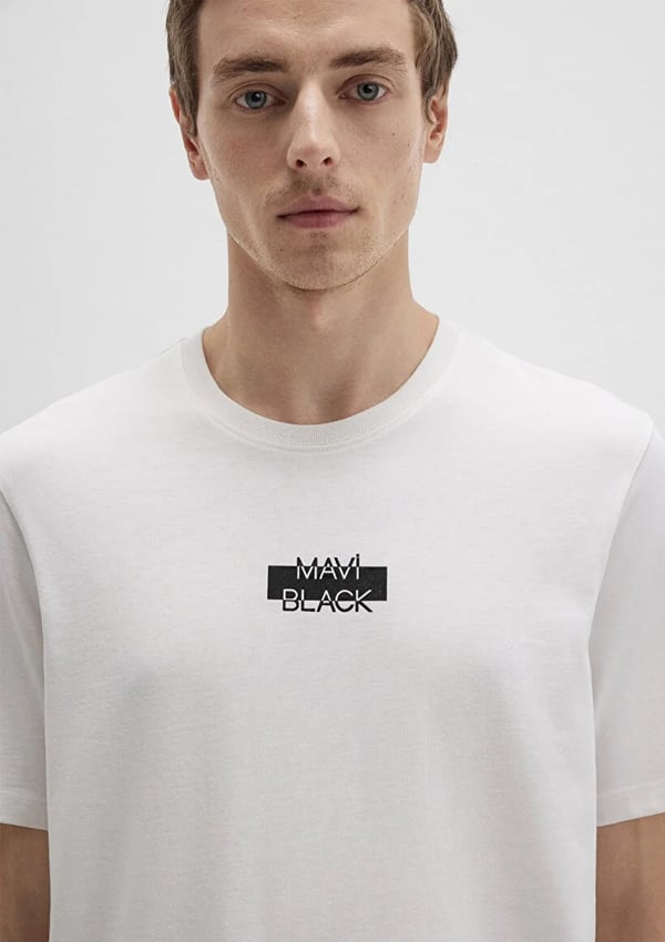 Mavi MAVi BLACK TİŞÖRT Kirik Beyaz Beyaz Erkek T-Shirt