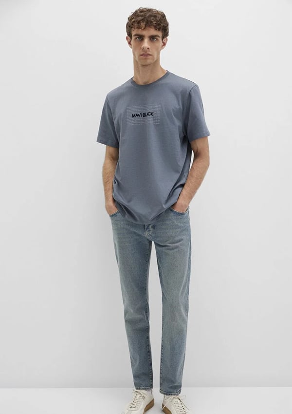 Mavi MAVi BLACK TİŞÖRT Koyu Deniz Mavi Gri Erkek T-Shirt