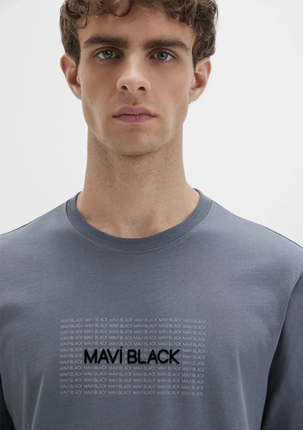 Mavi MAVi BLACK TİŞÖRT Koyu Deniz Mavi Gri Erkek T-Shirt