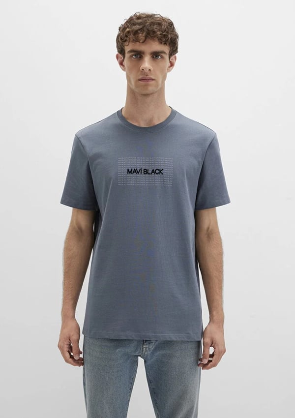 Mavi MAVi BLACK TİŞÖRT Koyu Deniz Mavi Gri Erkek T-Shirt