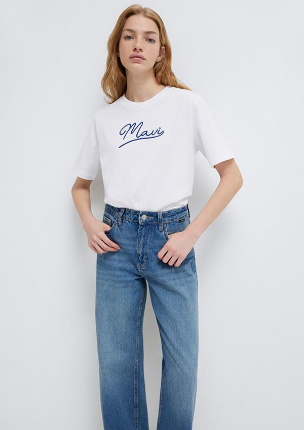 Mavi MAVI JEANS BASKILI TİŞÖRT Beyaz Beyaz Kadın T-Shirt
