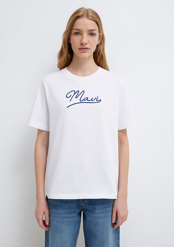Mavi MAVI JEANS BASKILI TİŞÖRT Beyaz Beyaz Kadın T-Shirt