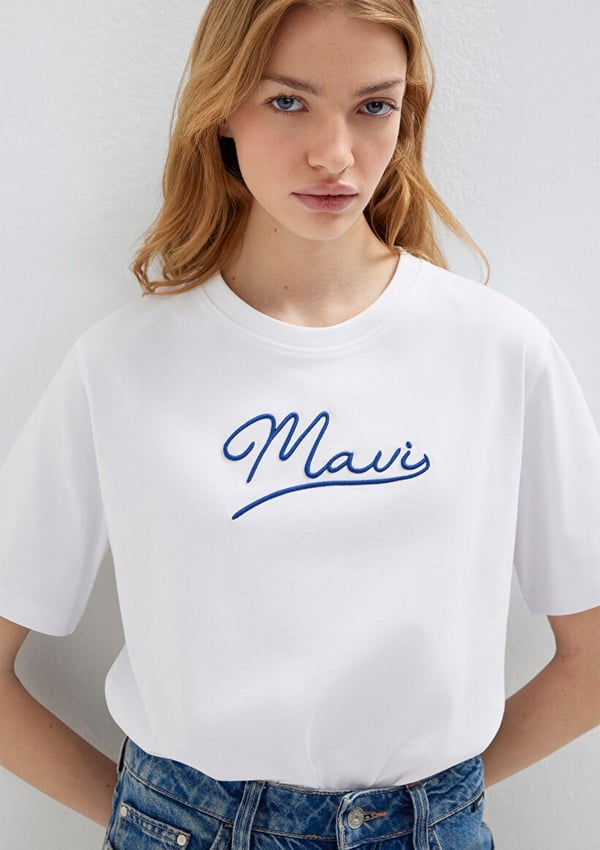 Mavi MAVI JEANS BASKILI TİŞÖRT Beyaz Beyaz Kadın T-Shirt