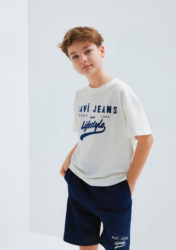 Mavi MAVİ JEANS BASKILI TİŞÖRT Kırık Beyaz Kırık Beyaz Erkek Çocuk T-Shirt