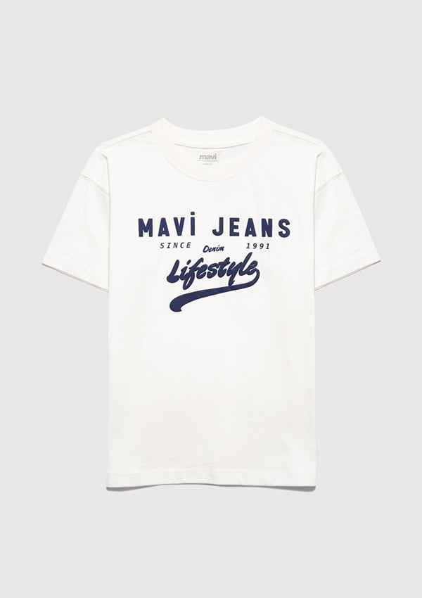 Mavi MAVİ JEANS BASKILI TİŞÖRT Kırık Beyaz Kırık Beyaz Erkek Çocuk T-Shirt