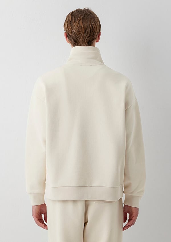 Mavi MAVİ JEANS HALF ZIP SWEATSHIRT Bej Bej Erkek Sweatshirt