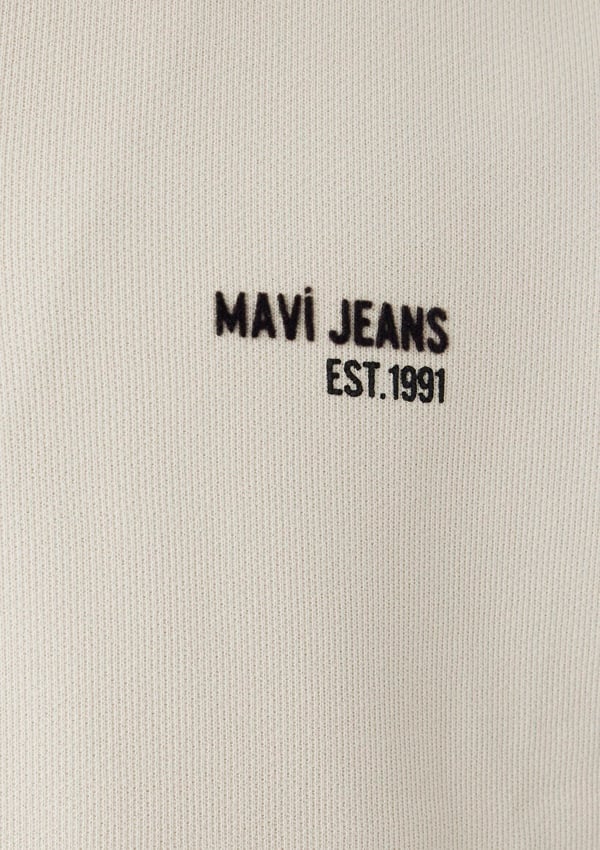 Mavi MAVİ JEANS HALF ZIP SWEATSHIRT Bej Bej Erkek Sweatshirt