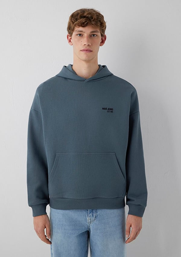 Mavi MAVİ JEANS KAPÜŞONLU SWEATSHIRT Koyu Deniz Gri Erkek Sweatshirt