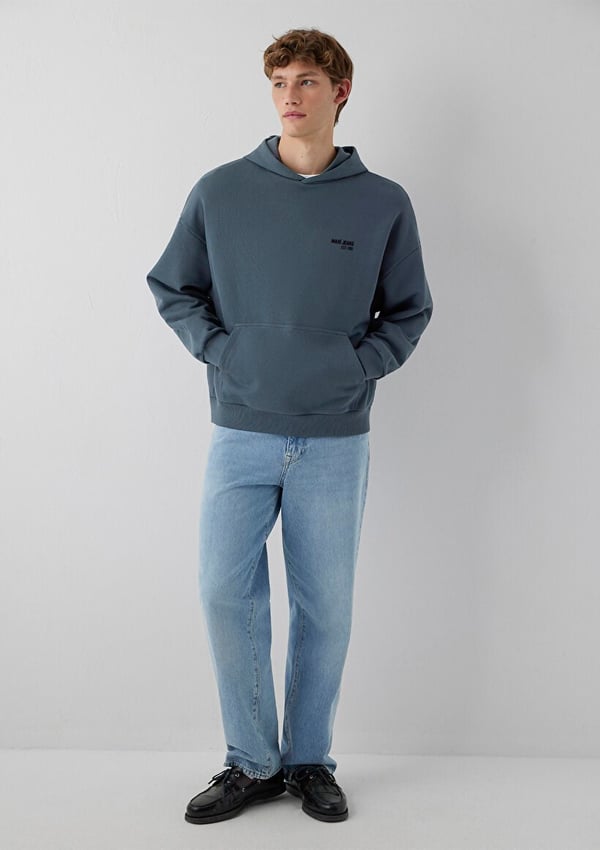 Mavi MAVİ JEANS KAPÜŞONLU SWEATSHIRT Koyu Deniz Gri Erkek Sweatshirt