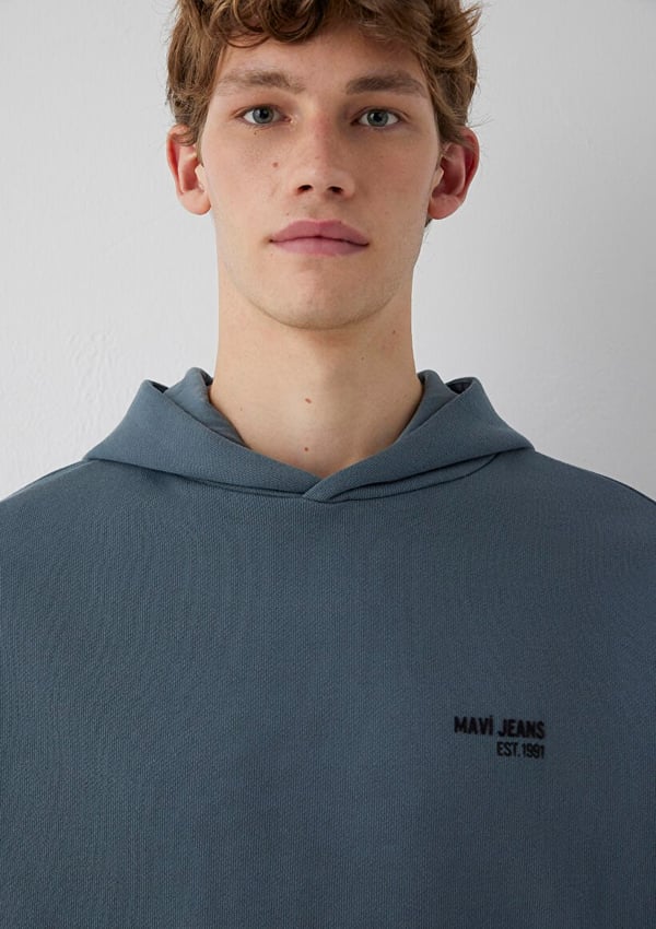 Mavi MAVİ JEANS KAPÜŞONLU SWEATSHIRT Koyu Deniz Gri Erkek Sweatshirt