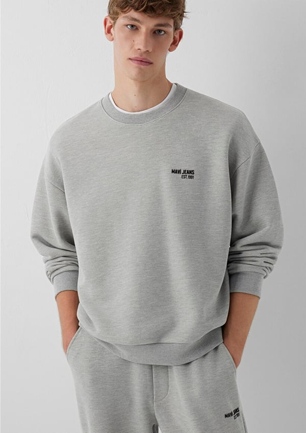 Mavi MAVİ JEANS SWEATSHIRT Açık Gri Melanj Gri Erkek Sweatshirt
