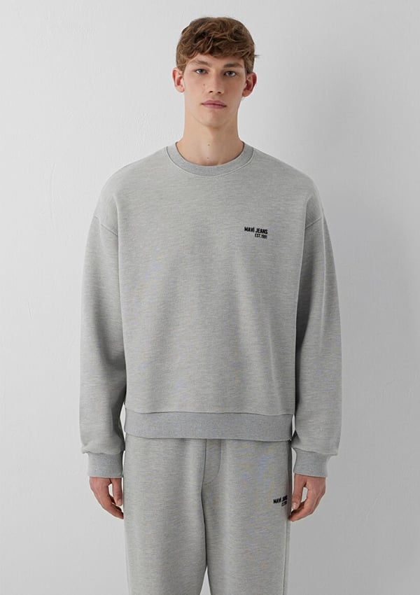 Mavi MAVİ JEANS SWEATSHIRT Açık Gri Melanj Gri Erkek Sweatshirt