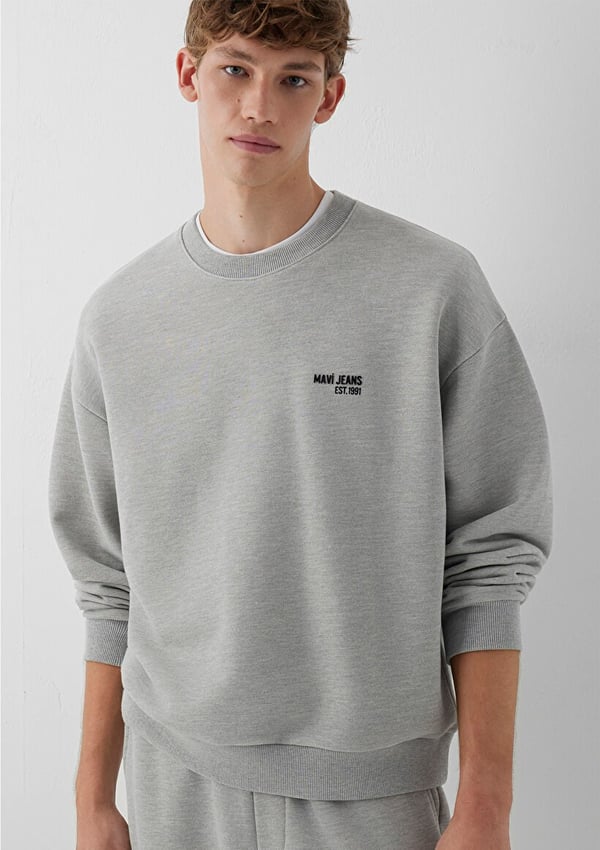 Mavi MAVİ JEANS SWEATSHIRT Açık Gri Melanj Gri Erkek Sweatshirt