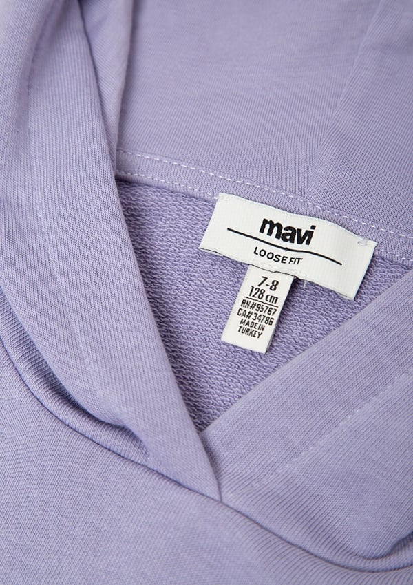 Mavi MAVİ LOGO BASKILI KAPŞONLU SWEATSHIRT Antrasit Kız Çocuk Sweatshirt