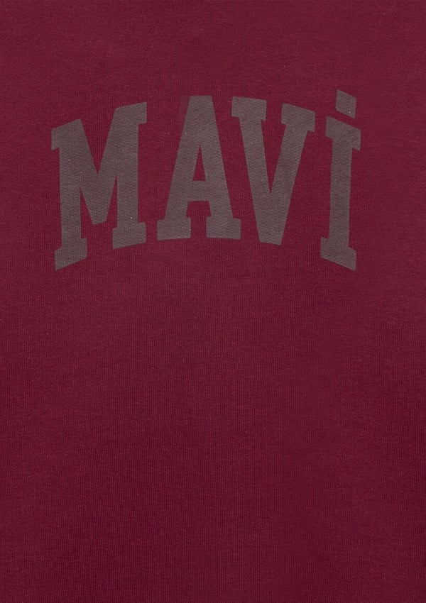 Mavi MAVI LOGO BASKILI KAPSONLU SWEATSHIRT Koyu Bordo Lacivert Erkek Çocuk Sweatshirt