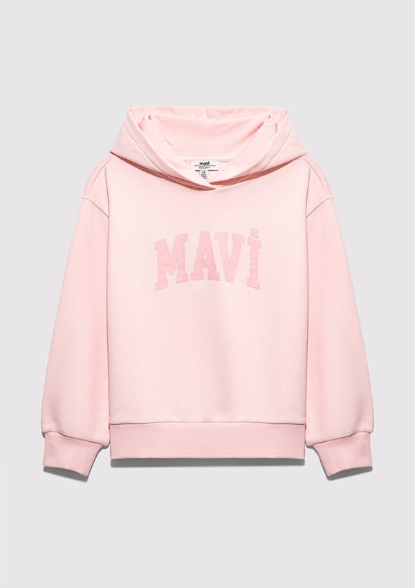 Mavi MAVİ LOGO BASKILI KAPŞONLU SWEATSHIRT Ta Pembe Kız Çocuk Sweatshirt