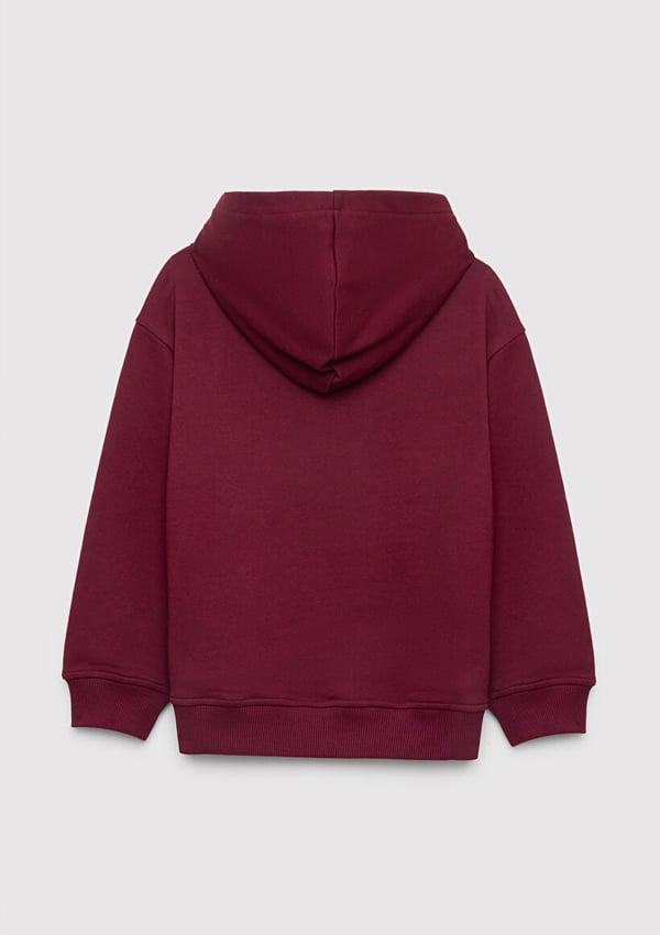 Mavi MAVI LOGO BASKILI KAPSONLU SWEATSHIRT Koyu Bordo Lacivert Erkek Çocuk Sweatshirt