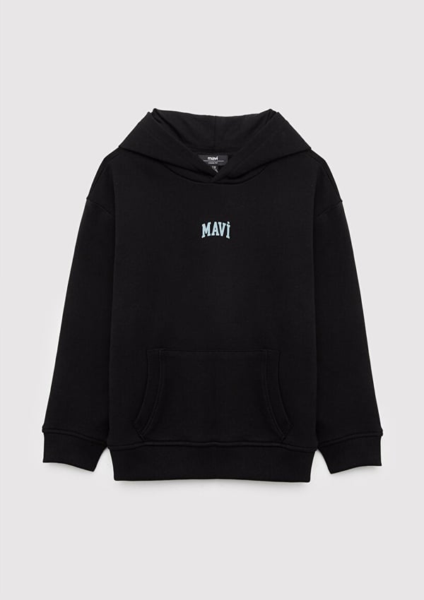 Mavi MAVİ LOGO BASKILI KAPÜŞONLU SWEATSHIRT Siyah Siyah Erkek Çocuk Sweatshirt