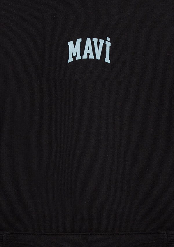 Mavi MAVİ LOGO BASKILI KAPÜŞONLU SWEATSHIRT Siyah Siyah Erkek Çocuk Sweatshirt