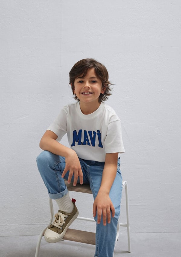 Mavi MAVİ LOGO BASKILI TİŞÖRT Kırık Beyaz Beyaz Erkek Çocuk T-Shirt