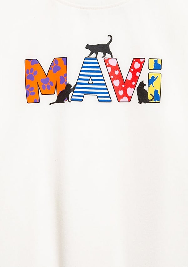 Mavi MAVİ LOGO BASKILI TİŞÖRT Kırık Beyaz Kırık Beyaz Kız Çocuk T-Shirt
