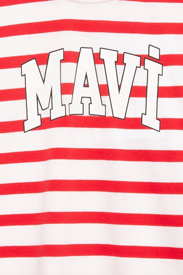 Mavi MAVİ LOGO BASKILI TİŞÖRT Scarlet Stripe Kırmızı Erkek Çocuk T-Shirt