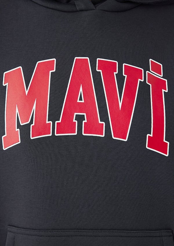 Mavi MAVI LOGO KAPÜSONLU SWEATSHIRT Kuzgun Antrasit Kadın Sweatshirt