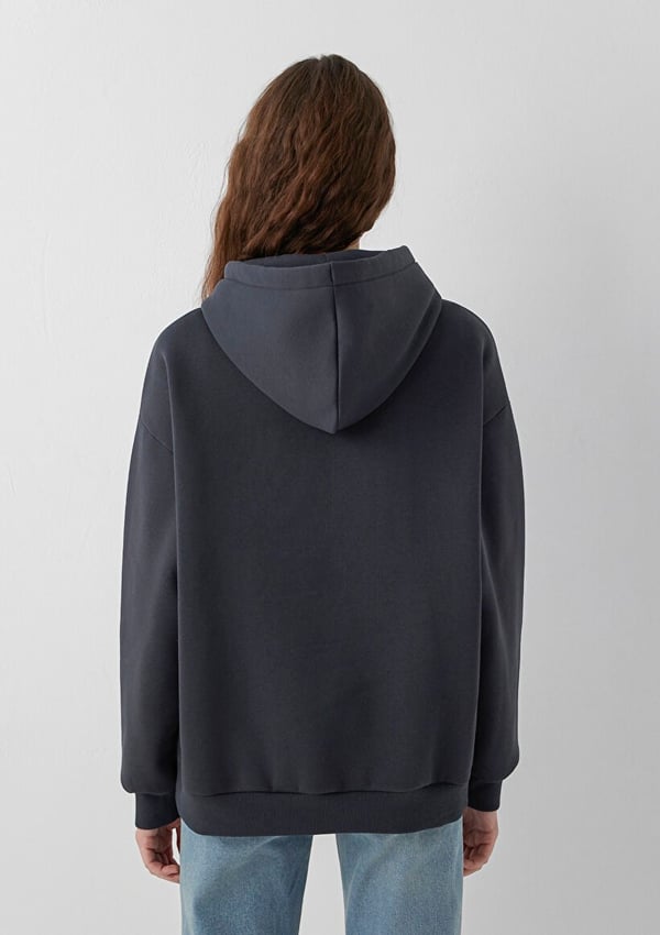 Mavi MAVI LOGO KAPÜSONLU SWEATSHIRT Kuzgun Antrasit Kadın Sweatshirt