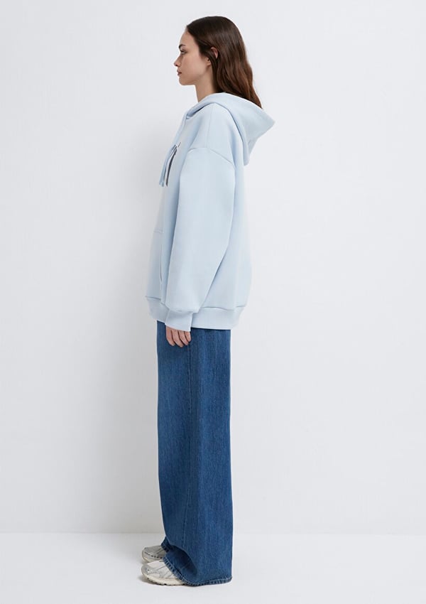 Mavi MAVİ LOGO KAPÜŞONLU SWEATSHIRT Uçuk Mavi Açık Mavi Kadın Sweatshirt