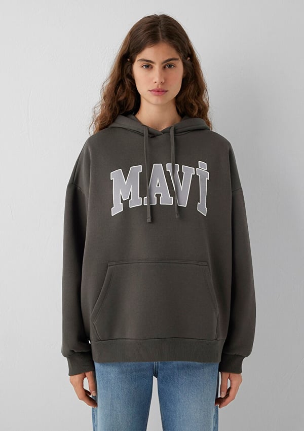 Mavi MAVİ LOGO KAPÜŞONLU SWEATSHIRT Yosun Yeşili Haki Kadın Sweatshirt