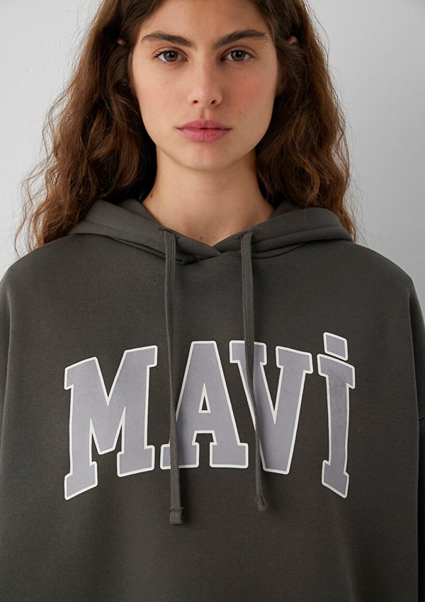 Mavi MAVİ LOGO KAPÜŞONLU SWEATSHIRT Yosun Yeşili Haki Kadın Sweatshirt