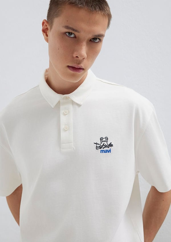 Mavi MAVİ LOGO POLO TİŞÖRT Kırık Beyaz Kırık Beyaz Erkek T-Shirt