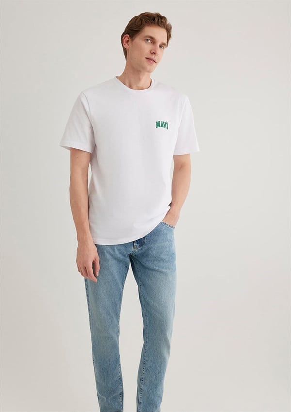 Mavi MAVi LOGO TİŞÖRT Beyaz Beyaz Erkek T-Shirt