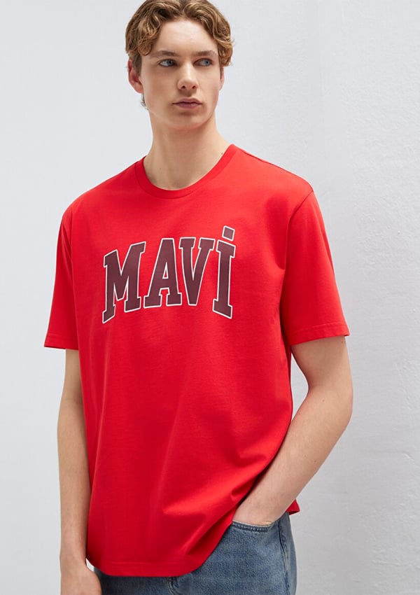 Mavi MAVİ LOGO TİŞÖRT Çin Kırmızısı Kırmızı Erkek T-Shirt