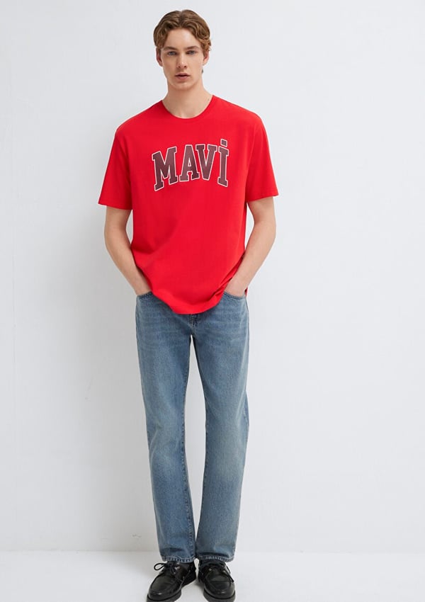 Mavi MAVİ LOGO TİŞÖRT Çin Kırmızısı Kırmızı Erkek T-Shirt
