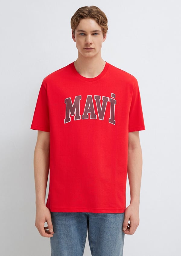 Mavi MAVİ LOGO TİŞÖRT Çin Kırmızısı Kırmızı Erkek T-Shirt