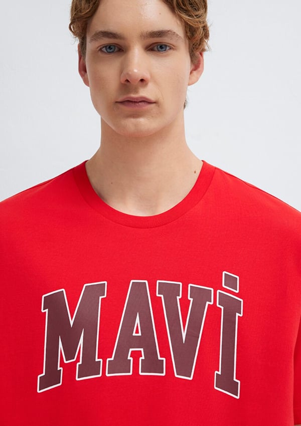 Mavi MAVİ LOGO TİŞÖRT Çin Kırmızısı Kırmızı Erkek T-Shirt