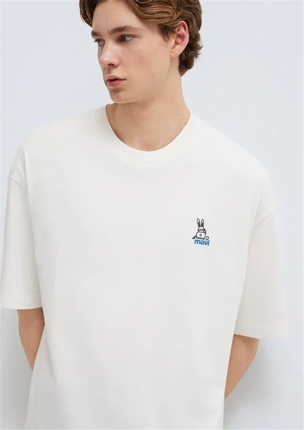 Mavi MAVİ LOGO TİŞÖRT Kırık Beyaz Kırık Beyaz Erkek T-Shirt
