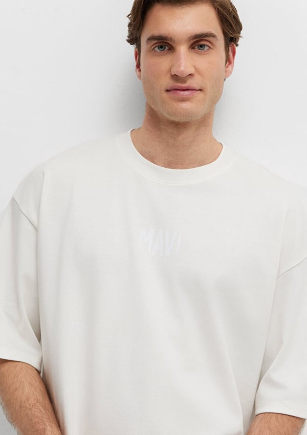 Mavi MAVİ LOGO TİŞÖRT Kırık Beyaz Kırık Beyaz Erkek T-Shirt