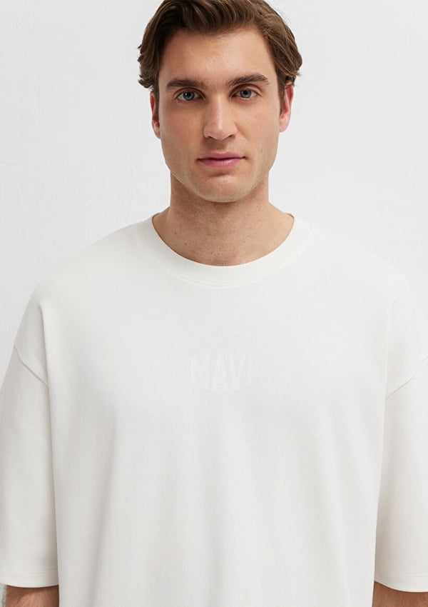 Mavi MAVİ LOGO TİŞÖRT Kırık Beyaz Kırık Beyaz Erkek T-Shirt