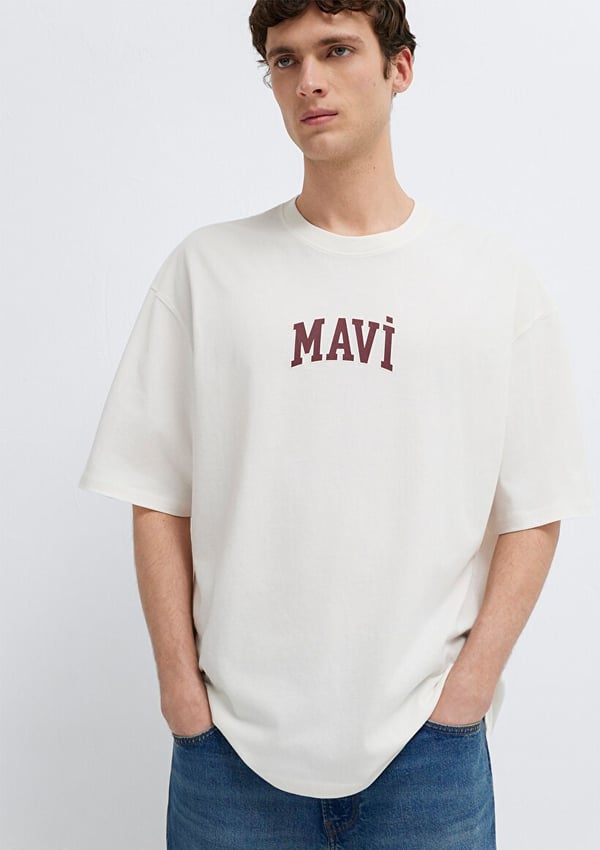 Mavi MAVİ LOGO TİŞÖRT Kırık Beyaz Kırık Beyaz Erkek T-Shirt