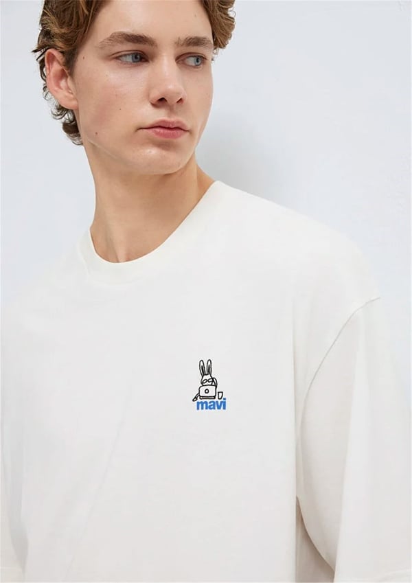 Mavi MAVİ LOGO TİŞÖRT Kırık Beyaz Kırık Beyaz Erkek T-Shirt