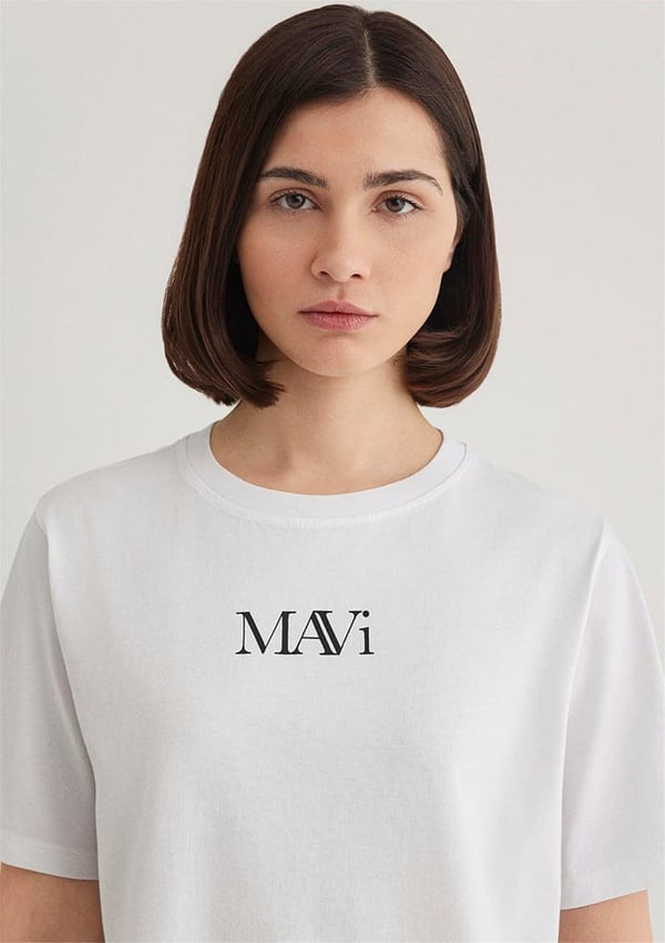 Mavi MAVI LOGO TSHIRT Beyaz Beyaz Kadın T-Shirt