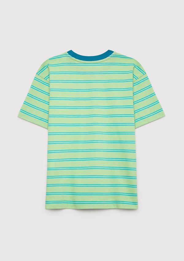 Mavi MAVİ STİCKER BASKILI ÇİZGİLİ TİŞÖRT ARCA Yeşil Erkek Çocuk T-Shirt