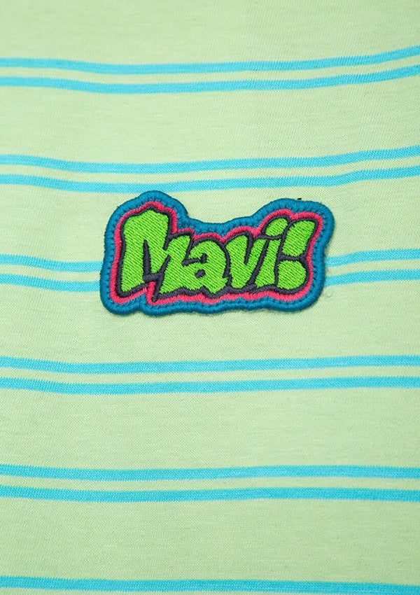 Mavi MAVİ STİCKER BASKILI ÇİZGİLİ TİŞÖRT ARCA Yeşil Erkek Çocuk T-Shirt